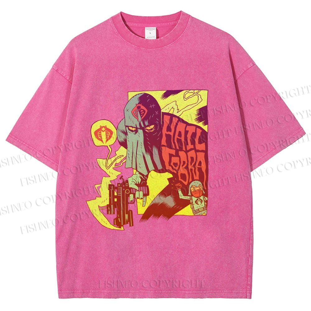 Unisex Comic Masked Man Printed Washed Tee