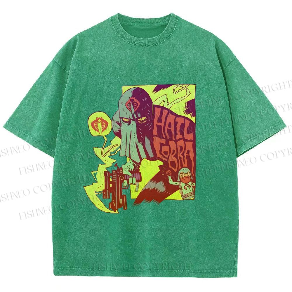 Unisex Comic Masked Man Printed Washed Tee