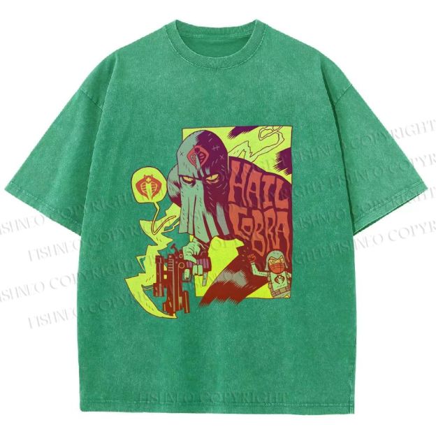 Unisex Comic Masked Man Printed Washed Tee