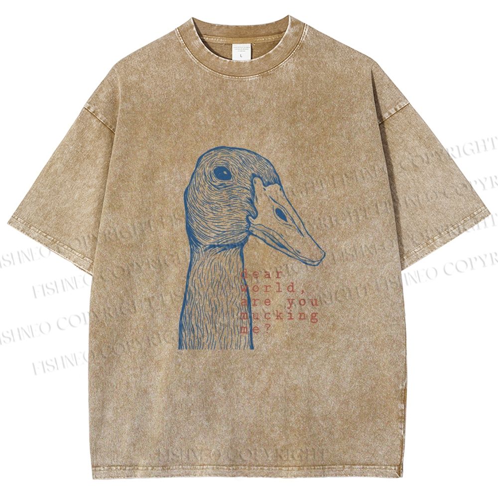 Unisex Are You Mucking Me Goose Printed Washed Tee