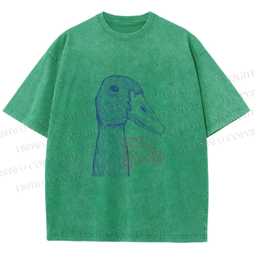 Unisex Are You Mucking Me Goose Printed Washed Tee