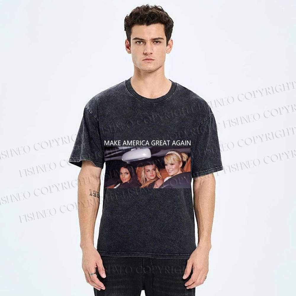 Unisex Make America Great Again Printed Washed Tee
