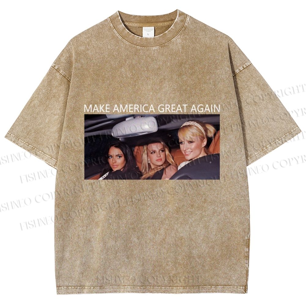 Unisex Make America Great Again Printed Washed Tee