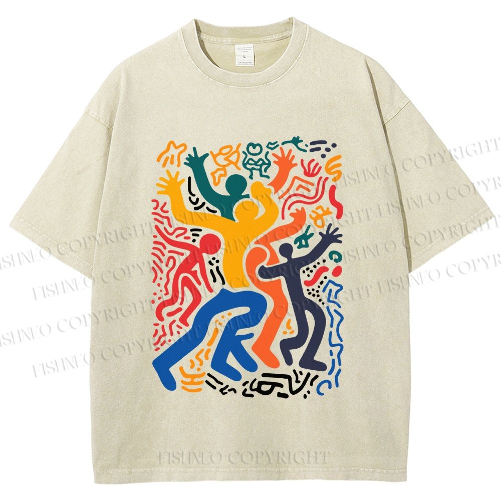 Unisex Printed Washed Tee 2606016865