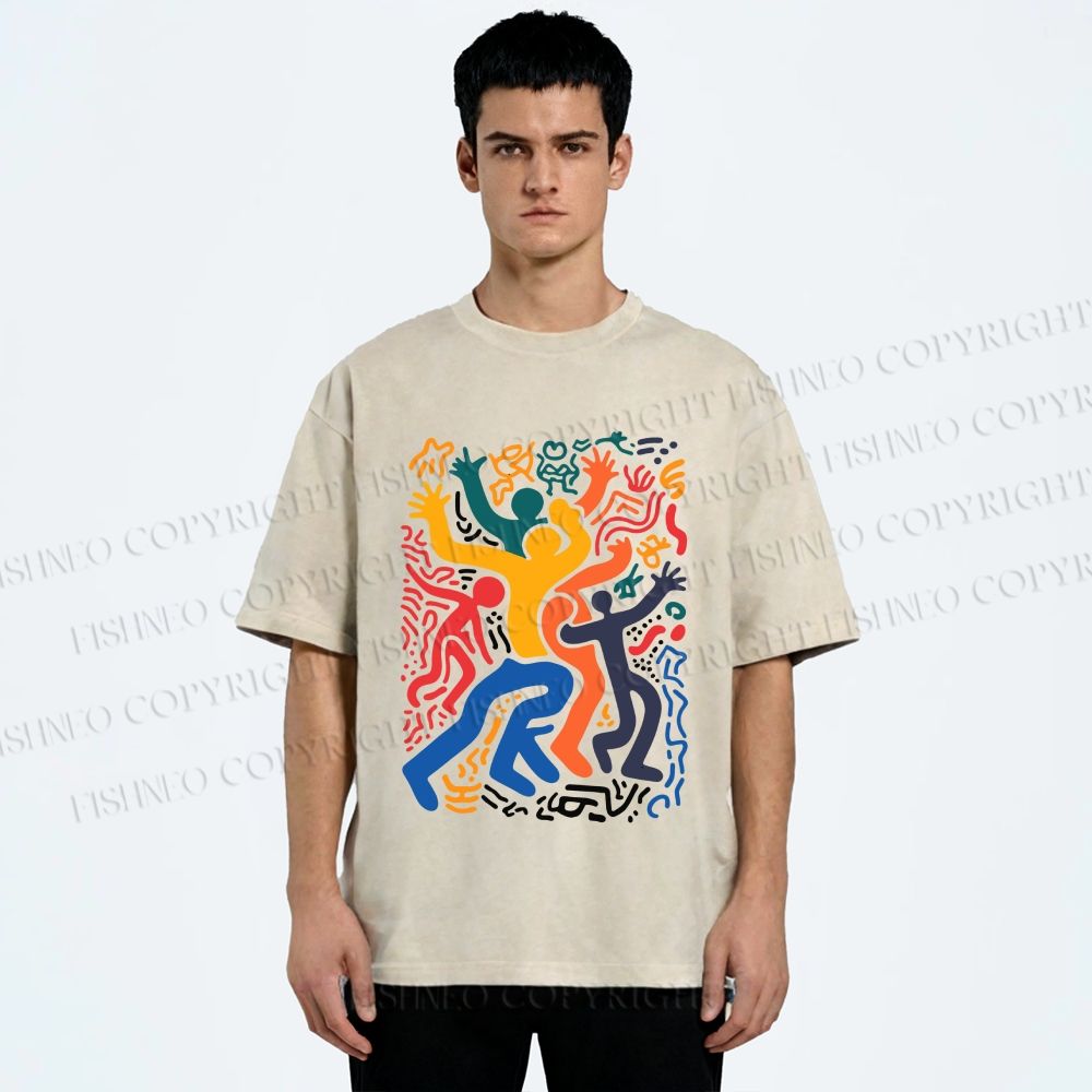 Unisex Printed Washed Tee 2606016865