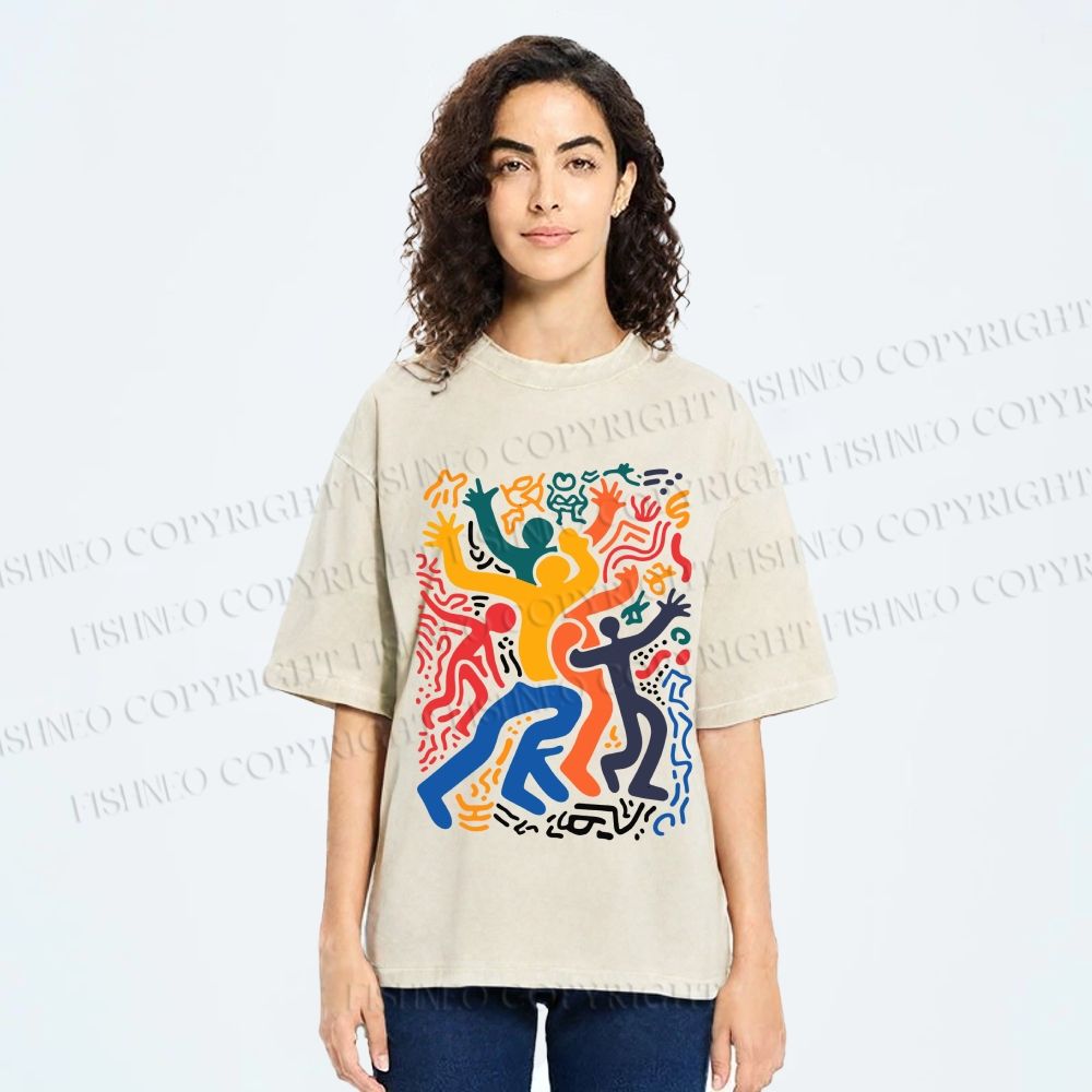 Unisex Printed Washed Tee 2606016865