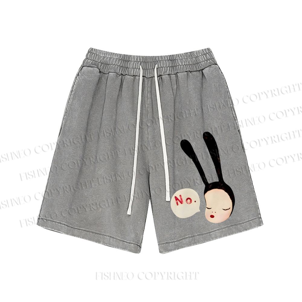 Unisex  Yoshitomo Nara Washed Shorts