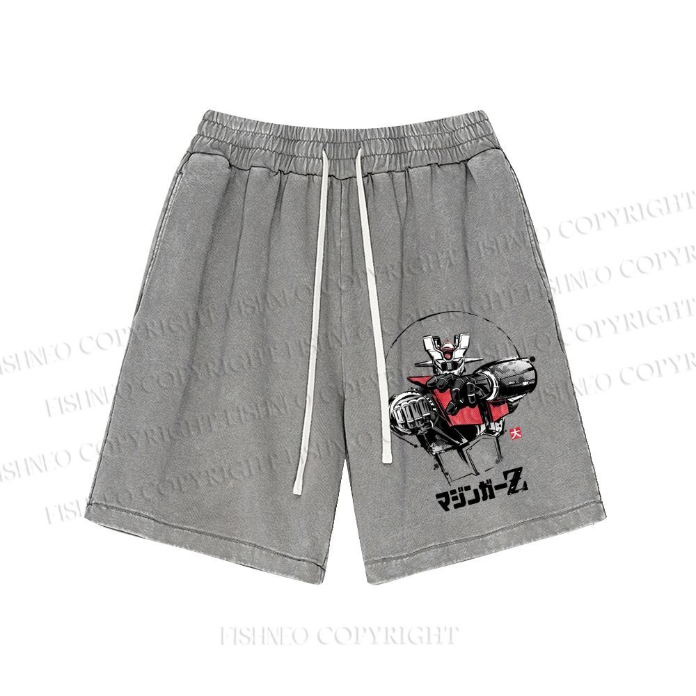 Unisex Mazinger Z Washed Shorts