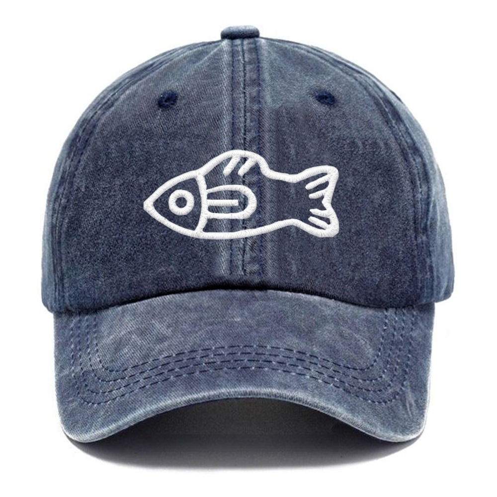 Fish Word Embroidered Dad Hat