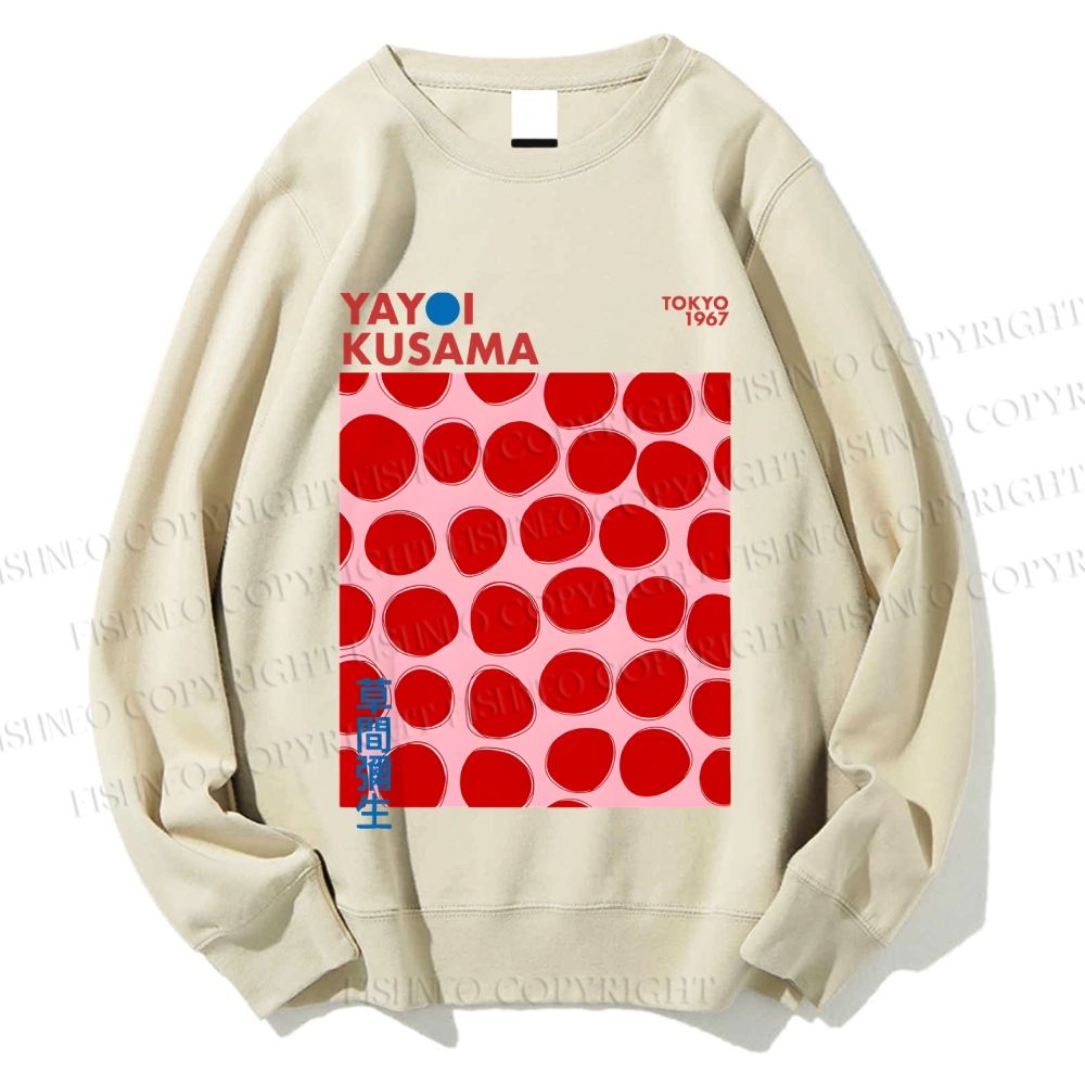 Unisex Yayoi Kusama Red Dots Printed Sweatshirt