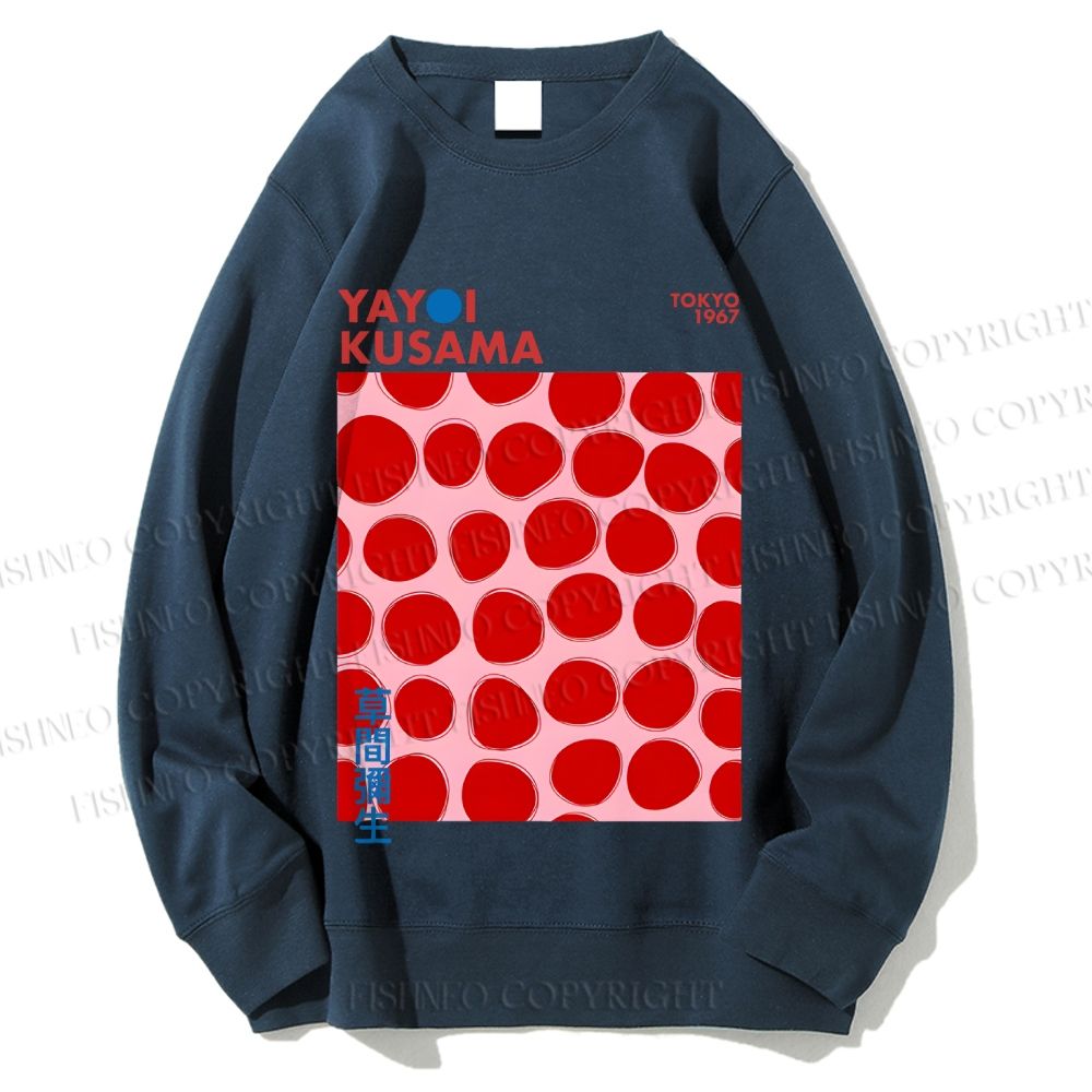 Unisex Yayoi Kusama Red Dots Printed Sweatshirt
