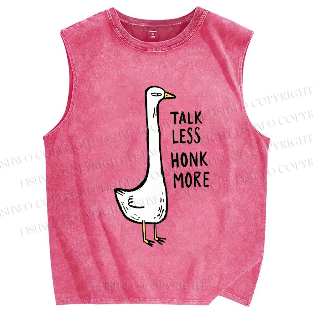 Unisex Talk Less Honk More Printed Washed Tank Top