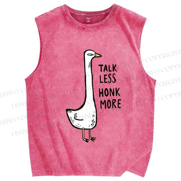 Unisex Talk Less Honk More Printed Washed Tank Top