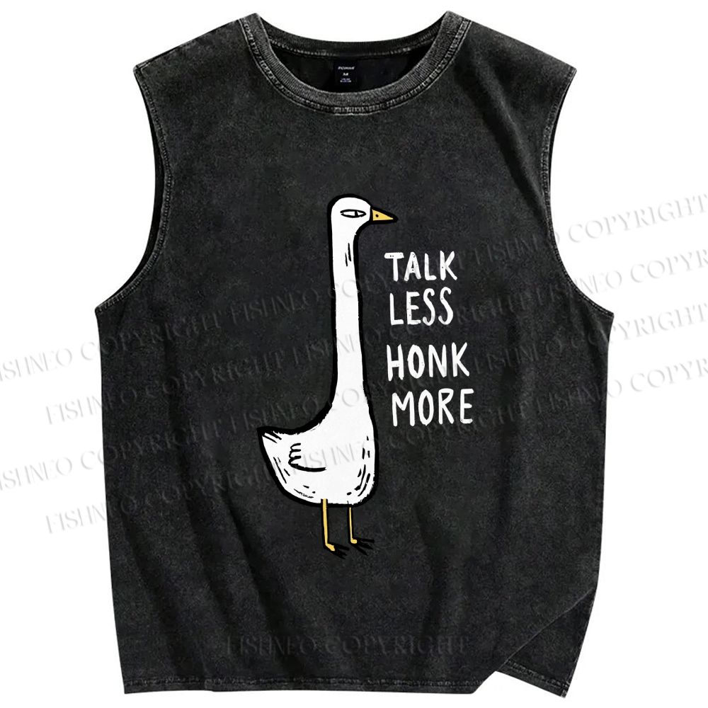 Unisex Talk Less Honk More Printed Washed Tank Top
