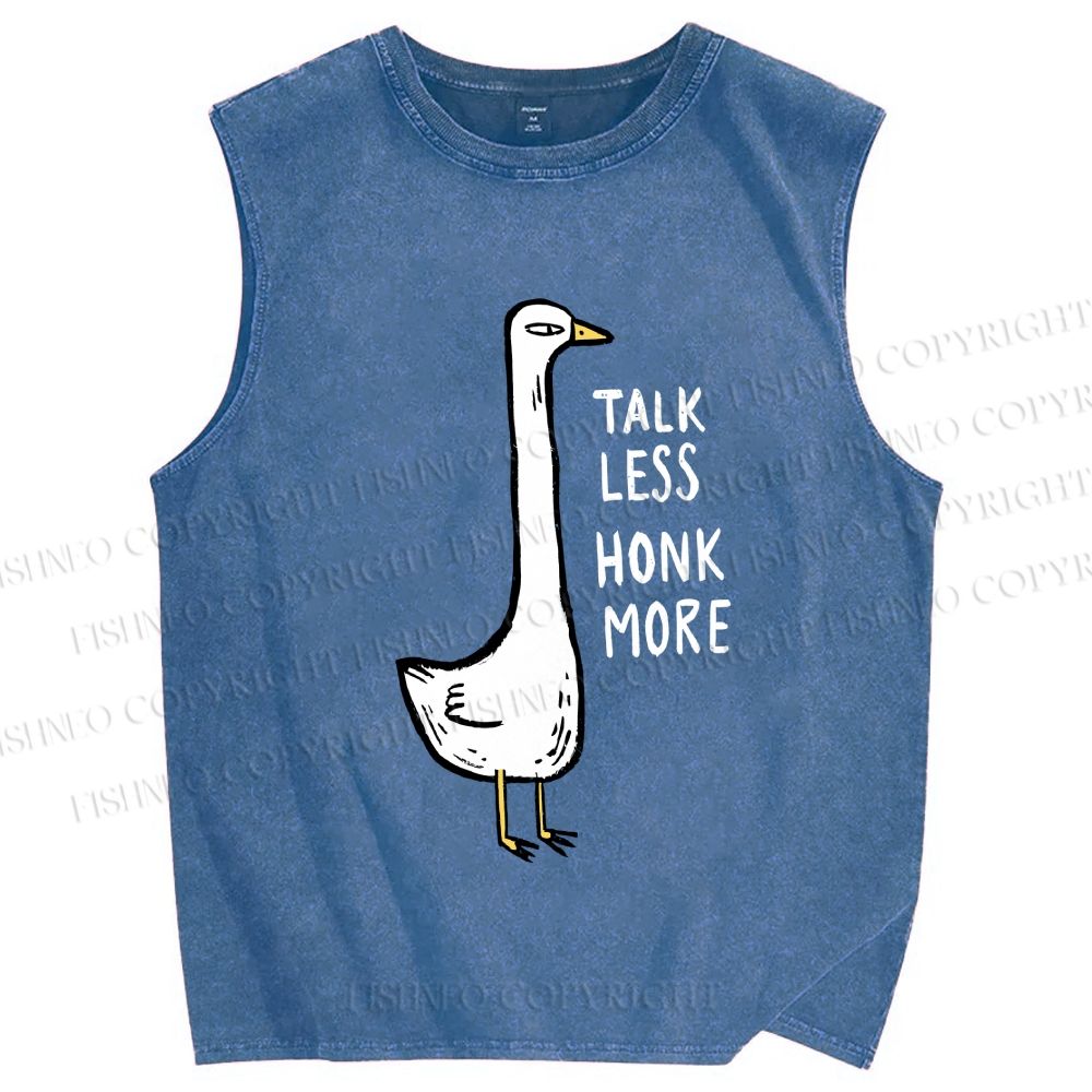 Unisex Talk Less Honk More Printed Washed Tank Top