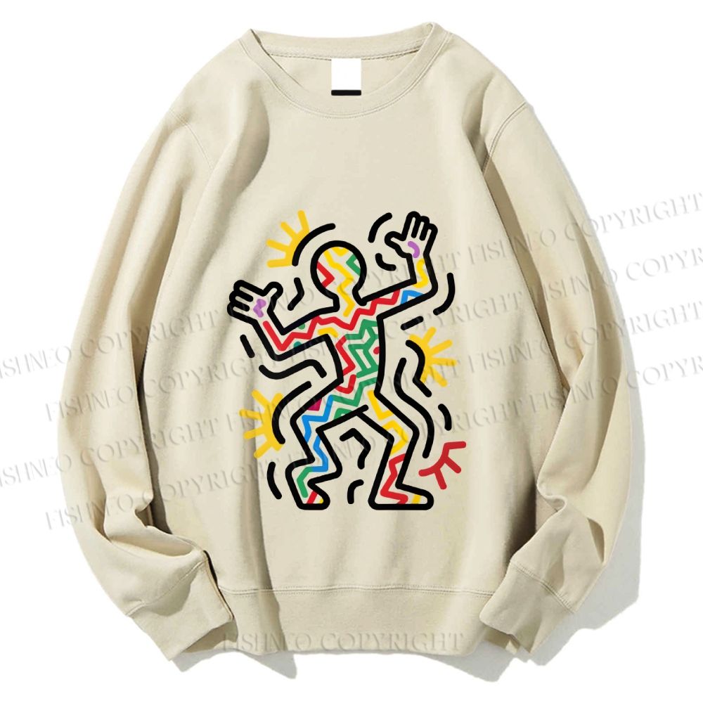 Unisex Keith Haring Dancing Printed Sweatshirt