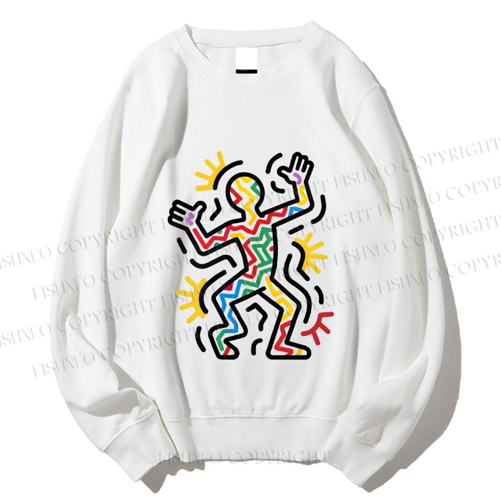 Unisex Keith Haring Dancing Printed Sweatshirt