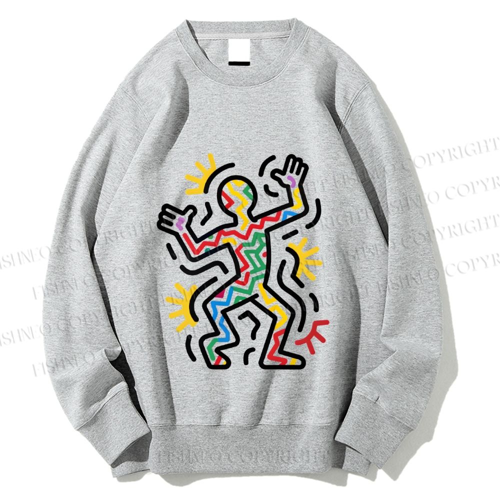 Unisex Keith Haring Dancing Printed Sweatshirt