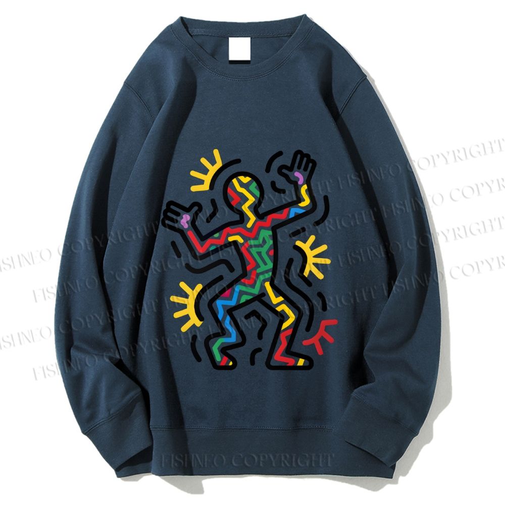 Unisex Keith Haring Dancing Printed Sweatshirt
