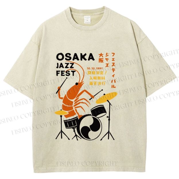 Unisex Osaka Jazz Fest Printed Washed Tee