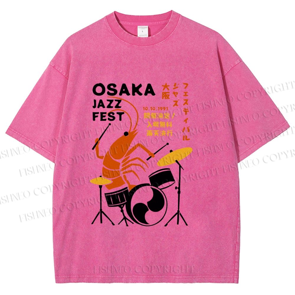 Unisex Osaka Jazz Fest Printed Washed Tee