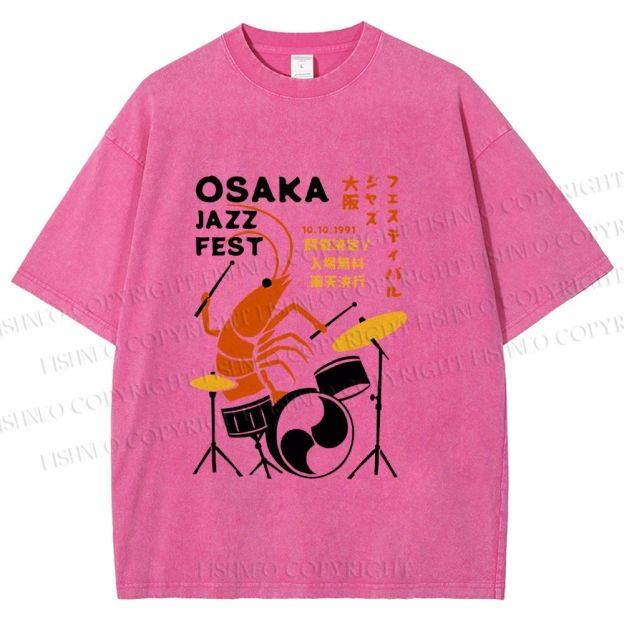 Unisex Osaka Jazz Fest Printed Washed Tee
