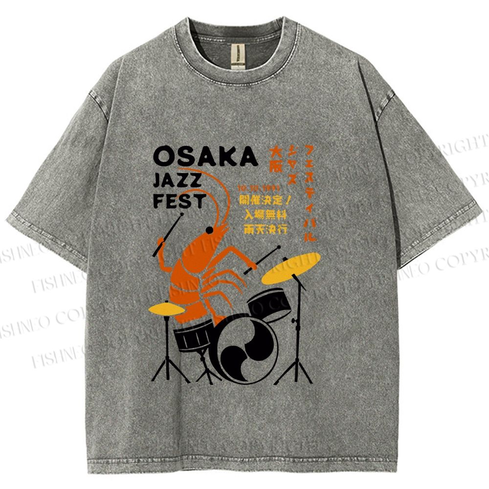 Unisex Osaka Jazz Fest Printed Washed Tee