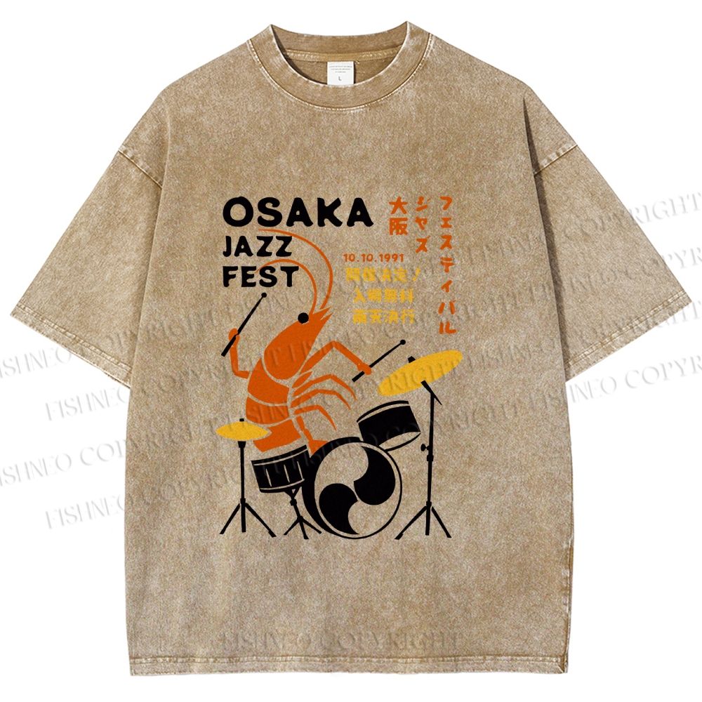Unisex Osaka Jazz Fest Printed Washed Tee