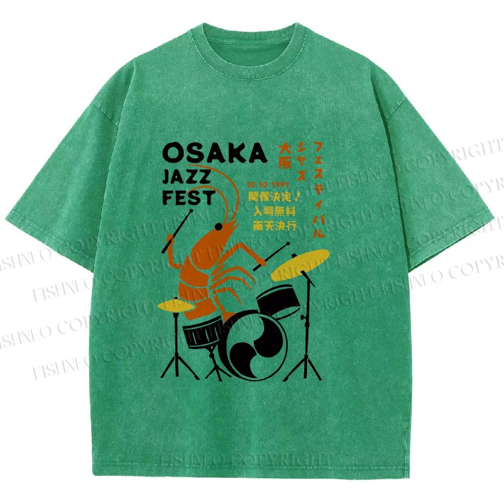 Unisex Osaka Jazz Fest Printed Washed Tee