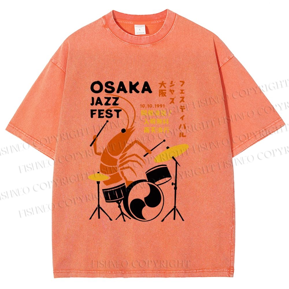 Unisex Osaka Jazz Fest Printed Washed Tee