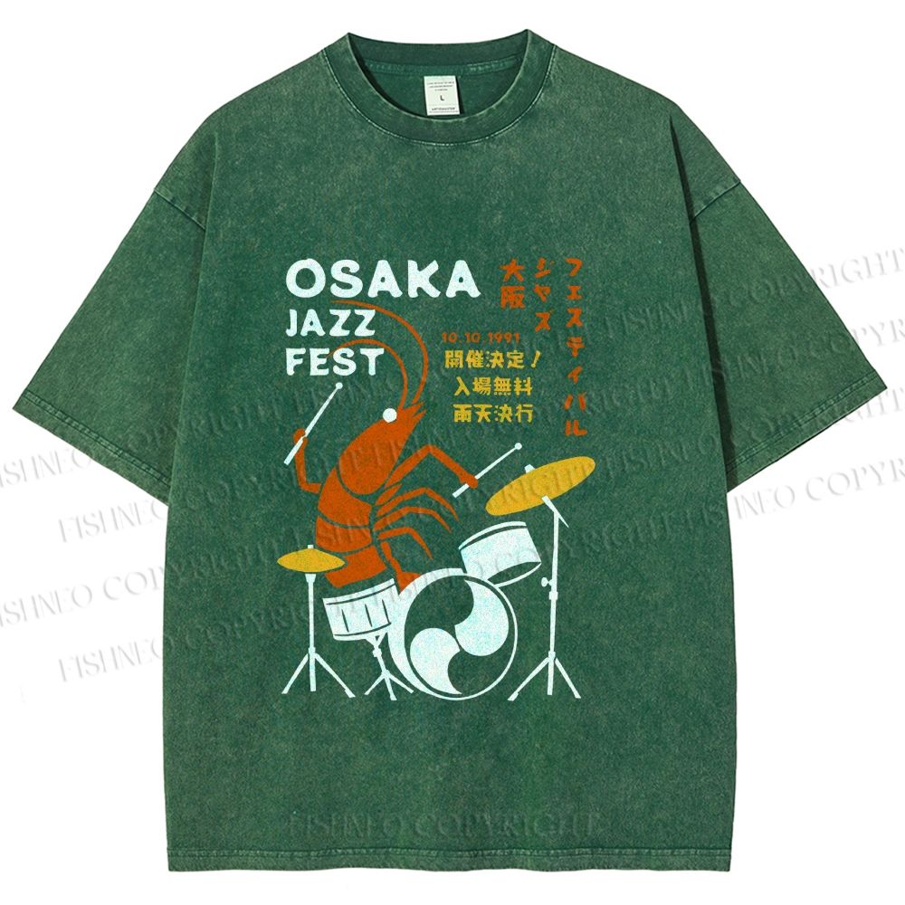 Unisex Osaka Jazz Fest Printed Washed Tee