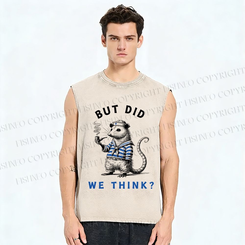 Unisex But Did We Think Printed Washed Tank Top