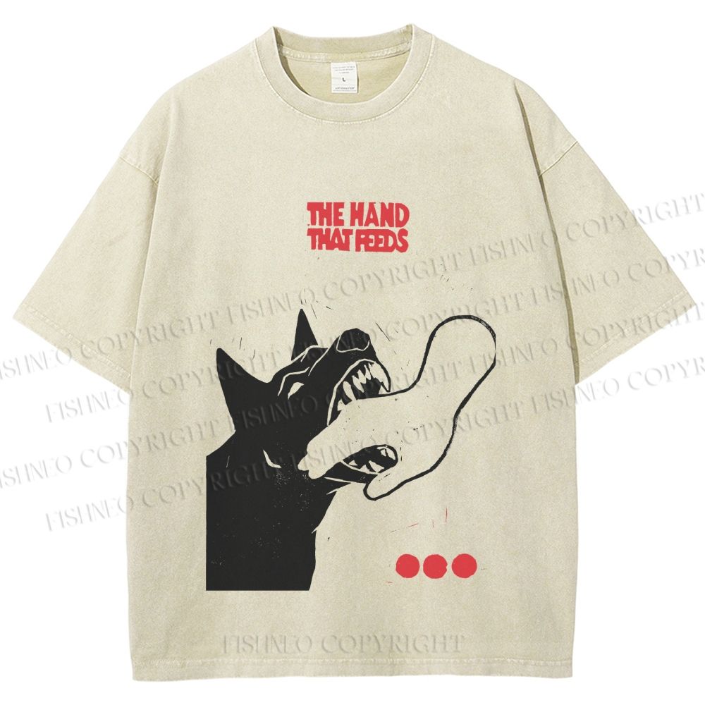 Unisex Dogbite Printed Washed Tee