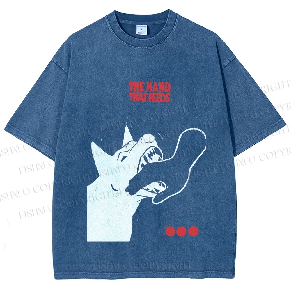 Unisex Dogbite Printed Washed Tee