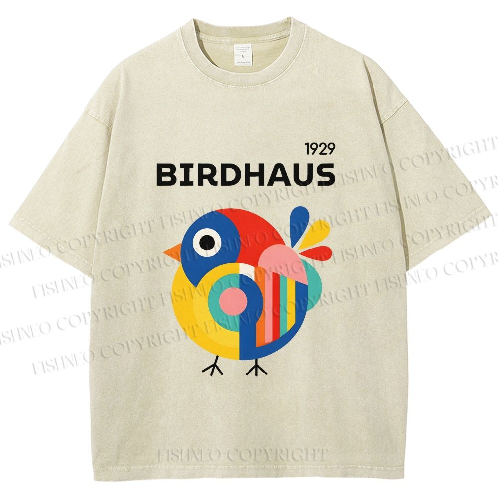 Unisex Birdhaus Printed Washed Tee