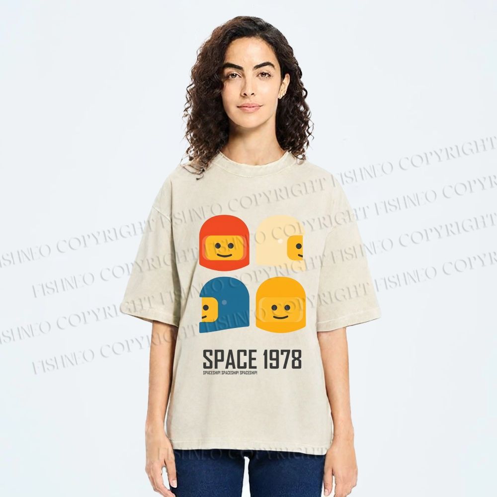 Unisex Space 1978 Printed Washed Tee