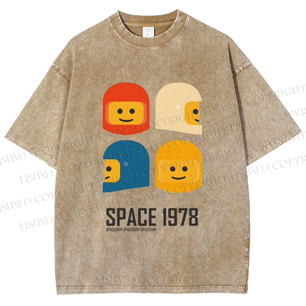 Unisex Space 1978 Printed Washed Tee