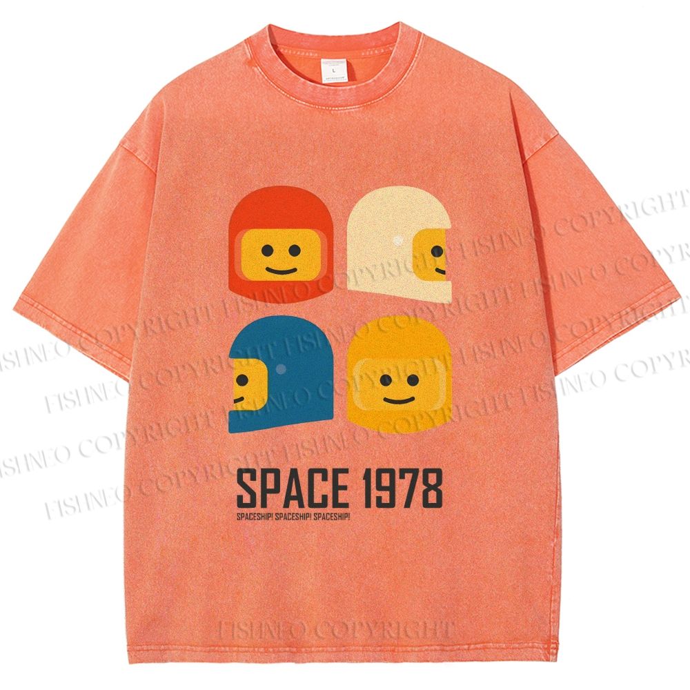 Unisex Space 1978 Printed Washed Tee