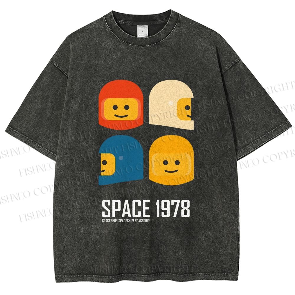Unisex Space 1978 Printed Washed Tee