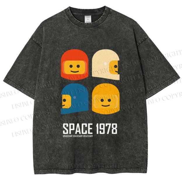 Unisex Space 1978 Printed Washed Tee