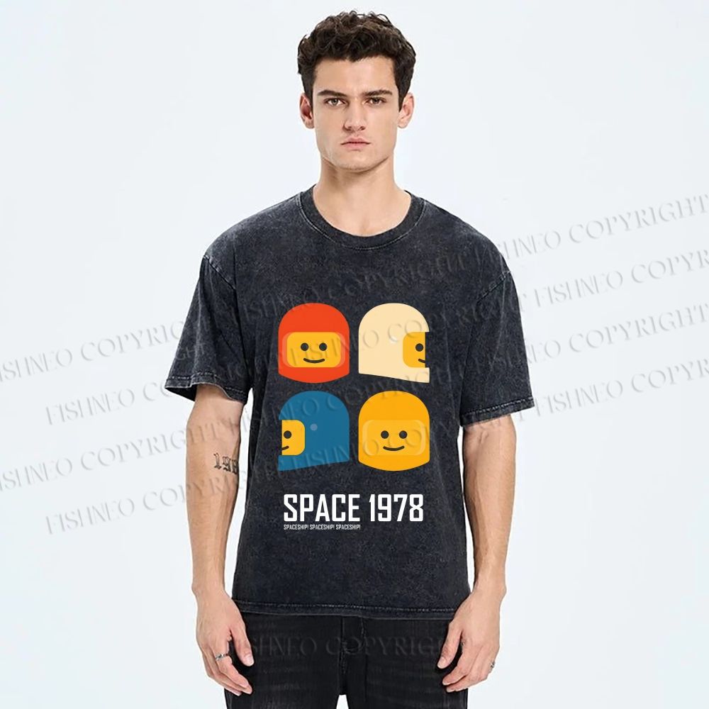Unisex Space 1978 Printed Washed Tee