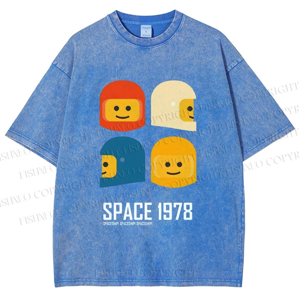 Unisex Space 1978 Printed Washed Tee
