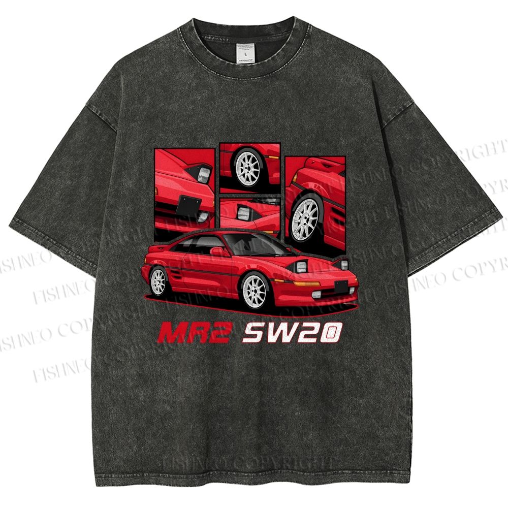 Unisex Toyota MR2 SW20 Printed Washed Tee