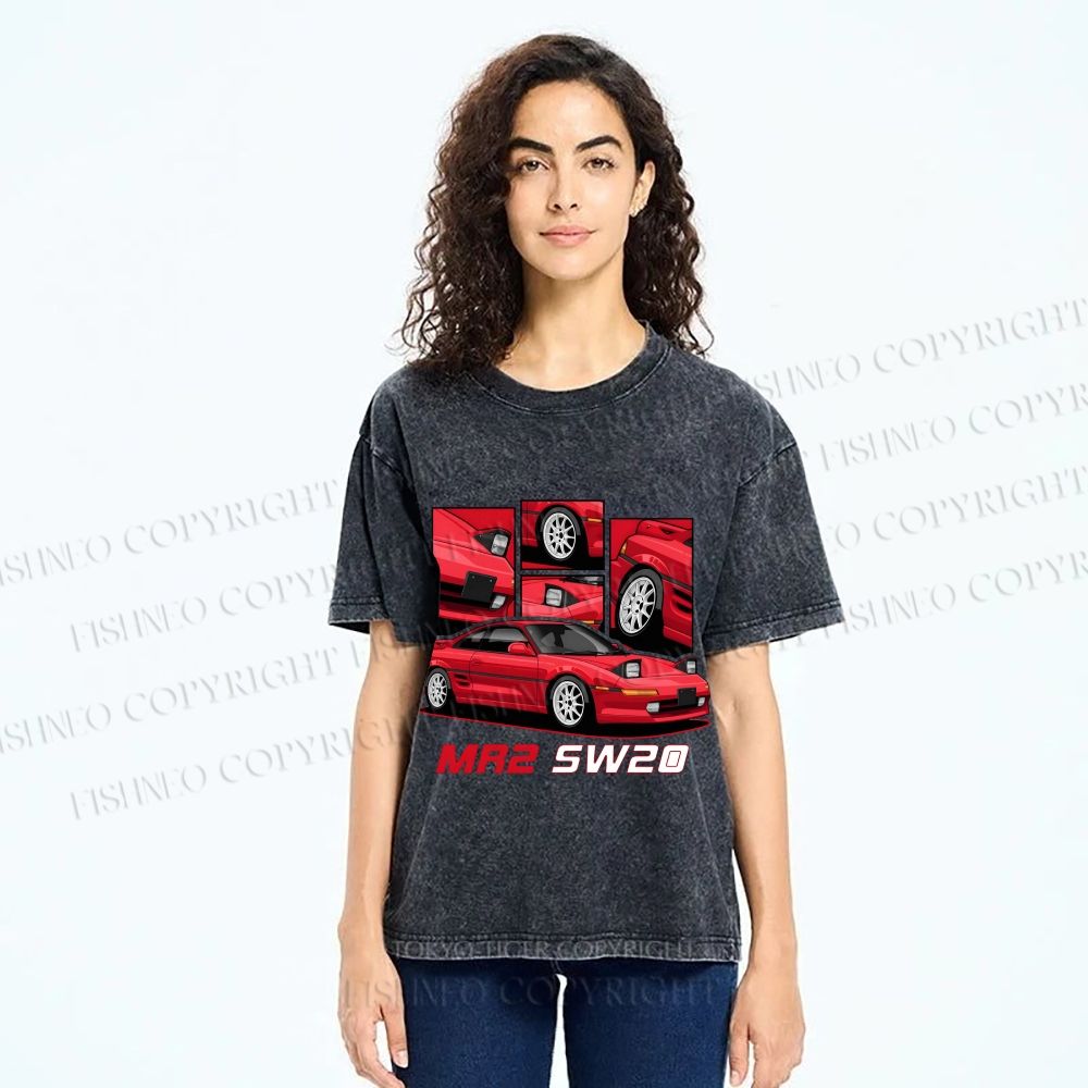 Unisex Toyota MR2 SW20 Printed Washed Tee