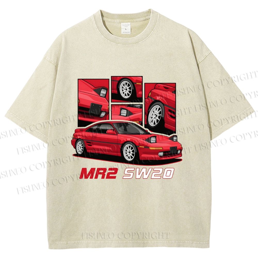 Unisex Toyota MR2 SW20 Printed Washed Tee