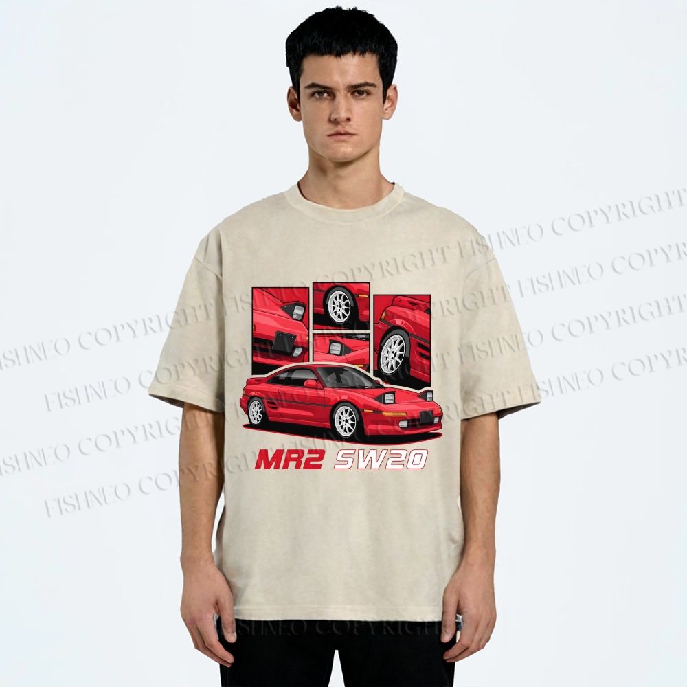 Unisex Toyota MR2 SW20 Printed Washed Tee