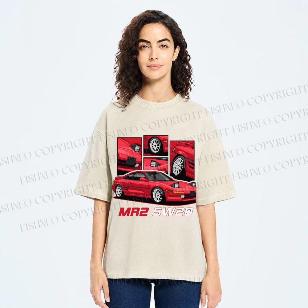 Unisex Toyota MR2 SW20 Printed Washed Tee