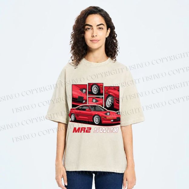 Unisex Toyota MR2 SW20 Printed Washed Tee