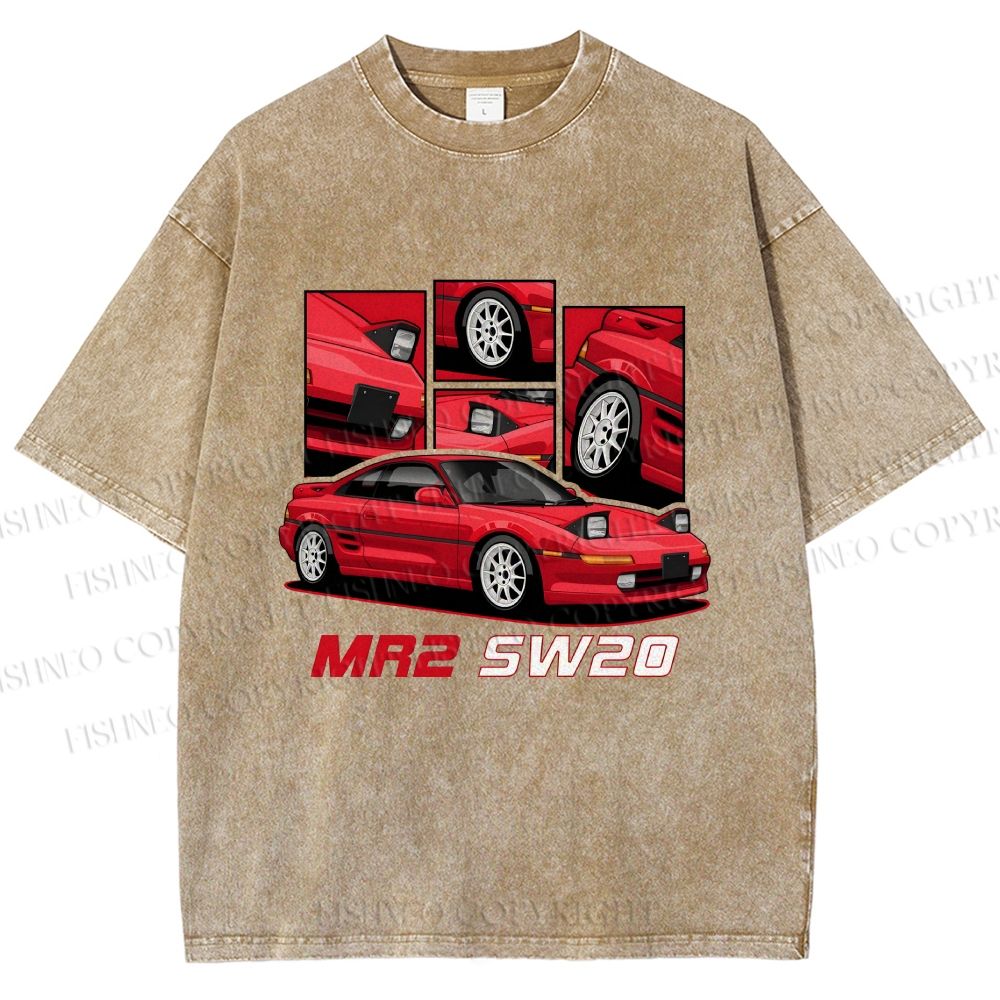 Unisex Toyota MR2 SW20 Printed Washed Tee