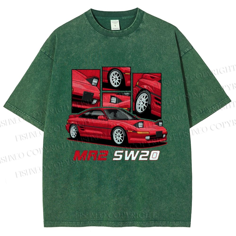 Unisex Toyota MR2 SW20 Printed Washed Tee